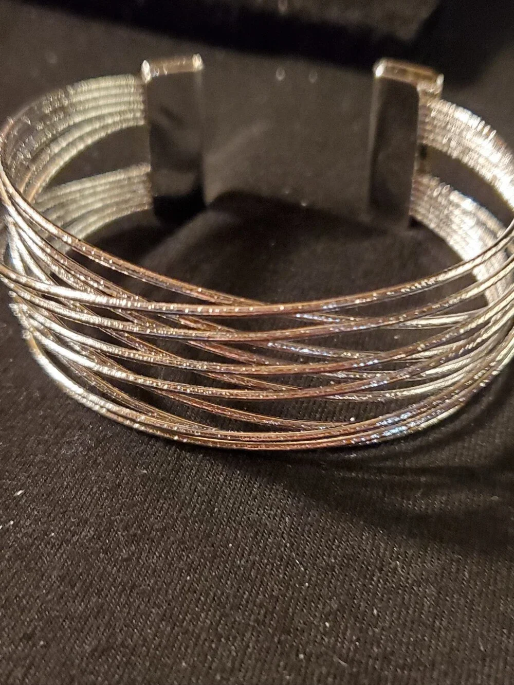 Sexy Set of 2 Silver Tone Multi-Strand Statement Cuff Bracelets